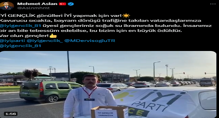 Tatil dönüşü trafikte mahsur kalan yurttaşların yardımına İYİ Gençlik yetişti