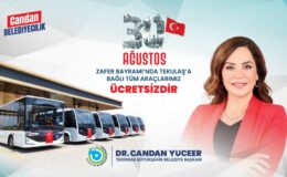 TEKİRDAĞLIYA TOPLU TAŞIMA ZAFER BAYRAMI’NDA ÜCRETSİZ
