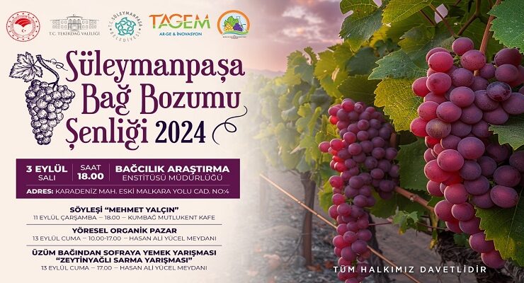 Süleymanpaşa Bağ Bozumu Şenliği başlıyor