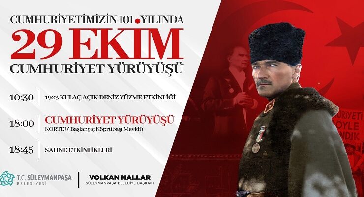 Süleymanpaşa Cumhuriyet Yürüyüşünde buluşacak