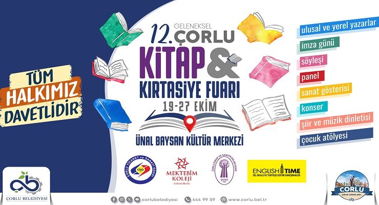 12. Çorlu Kitap ve Kırtasiye Fuarı Kapılarını Açıyor