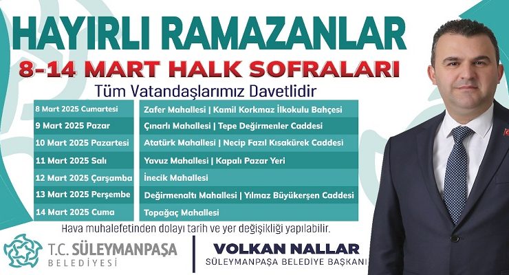Halk Sofraları Bu Hafta Yedi Farklı Mahalleye Konuk Oluyor