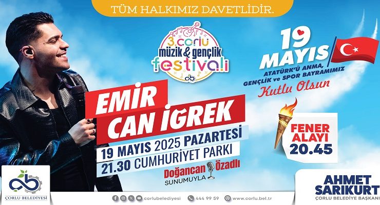 Bayram Coşkusu 3. Çorlu Müzik ve Gençlik Festivali ile Katlanacak