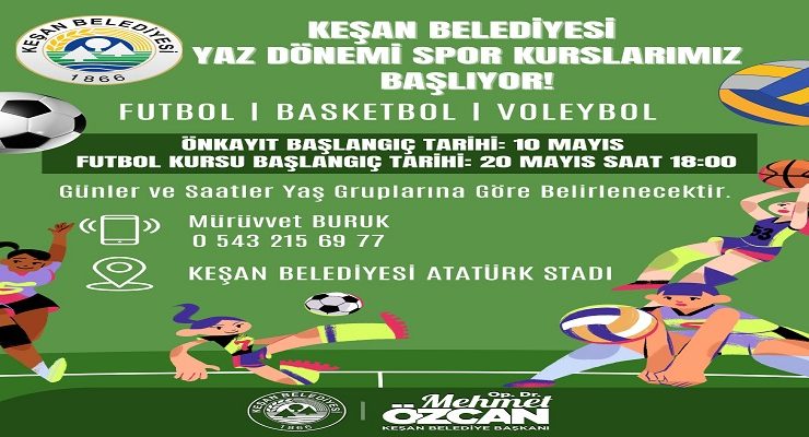 Yaz Dönemi Spor Kursları Başlıyor!