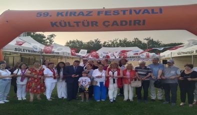 Kiraz Festivali Kültür Çadırı Törenle Açıldı