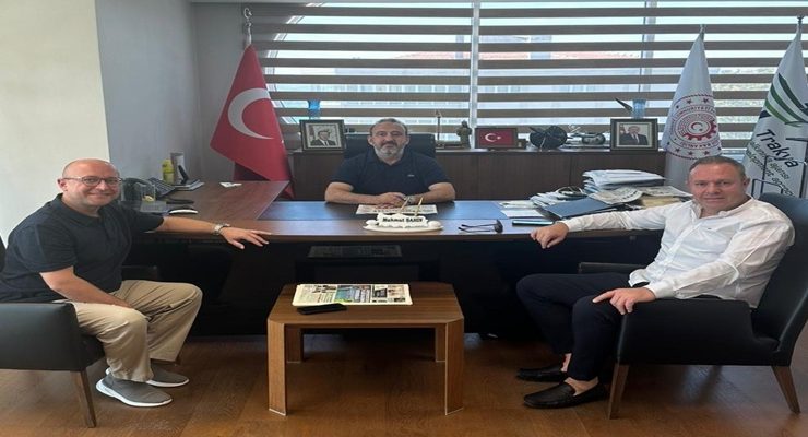 Başkan Soner Ilık ile Meclis Üyesi Hüseyin Mete, TRAKYAKA Genel Sekreteri Mahmut Şahin’i Ziyaret Etti