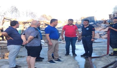 Başkan Sarıkurt Fabrika Yangınını Yerinde İnceledi