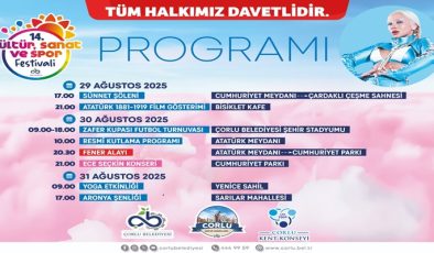 Çorlu’da 14. Kültür, Sanat ve Spor Festivali Başlıyor