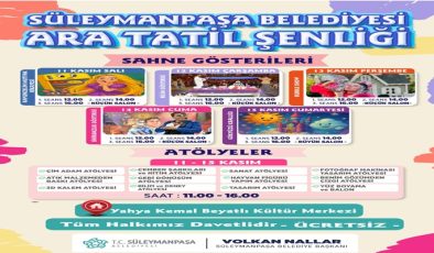 Süleymanpaşa Belediyesi Ara Tatil Şenliği Başlıyor