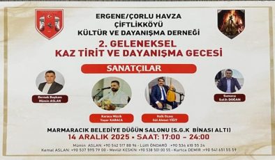 Ergene – Çorlu Havza Çiflikköyü Derneği’nden 2. Kaz Tirit ve Dayanışma Gecesi