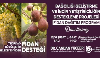 Tekirdağ’da Çiftçiye Fidan Desteği