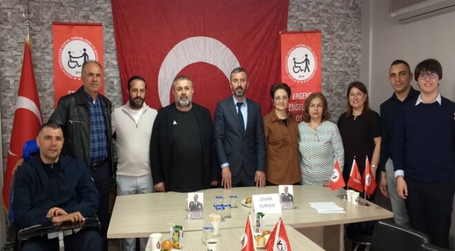 ENGELLİLER DERNEĞİ’NDE MEVCUT BAŞKAN ERSİN KOCA GÜVEN TAZELEDİ