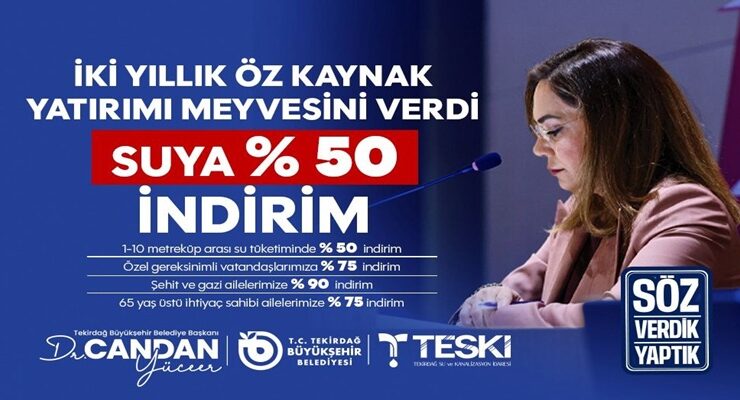 CANDAN BAŞKAN’DAN ALTYAPIDA HİZMET DESTANI, SUDA BÜYÜK İNDİRİM