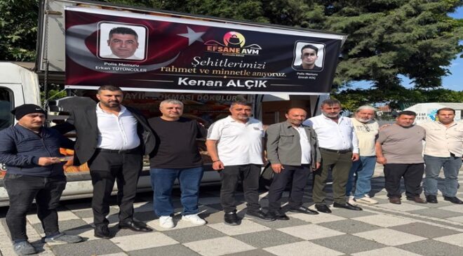 Ergene’de Şehit Polisler İçin Hayır Lokması Dağıtıldı