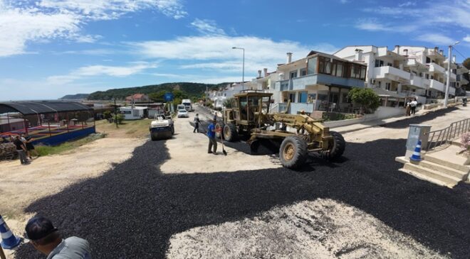 Keşan ve Yayla Sahilinde Asfaltlama Seferberliği Başladı