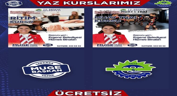 ERGENE’DE YAZ KURSLARI BAŞLIYOR