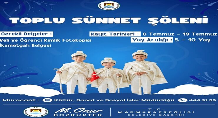 Marmaraereğlisi Belediyesi’nden Toplu Sünnet Şöleni Başvuruları Başladı