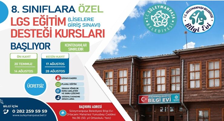 Süleymanpaşa Belediyesi Bilgi Evi Kayıtları Başlıyor