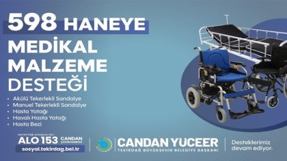BÜYÜKŞEHİR’DEN 598 HANEYE MEDİKAL MALZEME DESTEĞİ