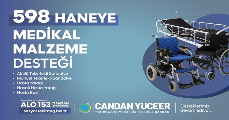 BÜYÜKŞEHİR’DEN 598 HANEYE MEDİKAL MALZEME DESTEĞİ