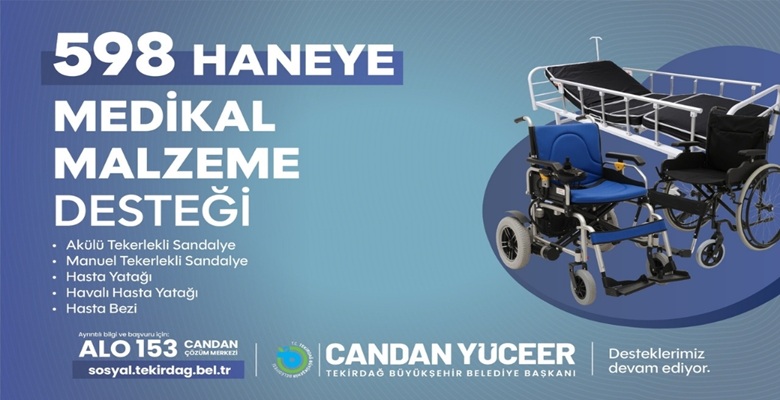 BÜYÜKŞEHİR’DEN 598 HANEYE MEDİKAL MALZEME DESTEĞİ