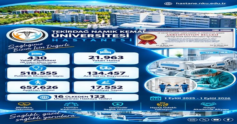 TRAKYA’NIN SAĞLIK ÜSSÜ TEKİRDAĞ NAMIK KEMAL ÜNİVERSİTESİ HASTANESİ’NDEN DEV SAĞLIK HAMLESİ