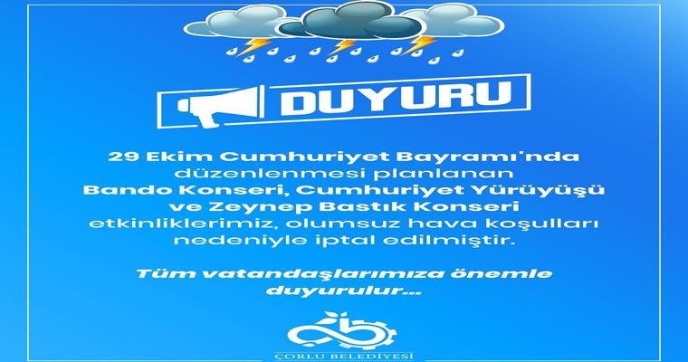Çorlu`da 29 Ekim Kutlama Programında Değişiklik (1)